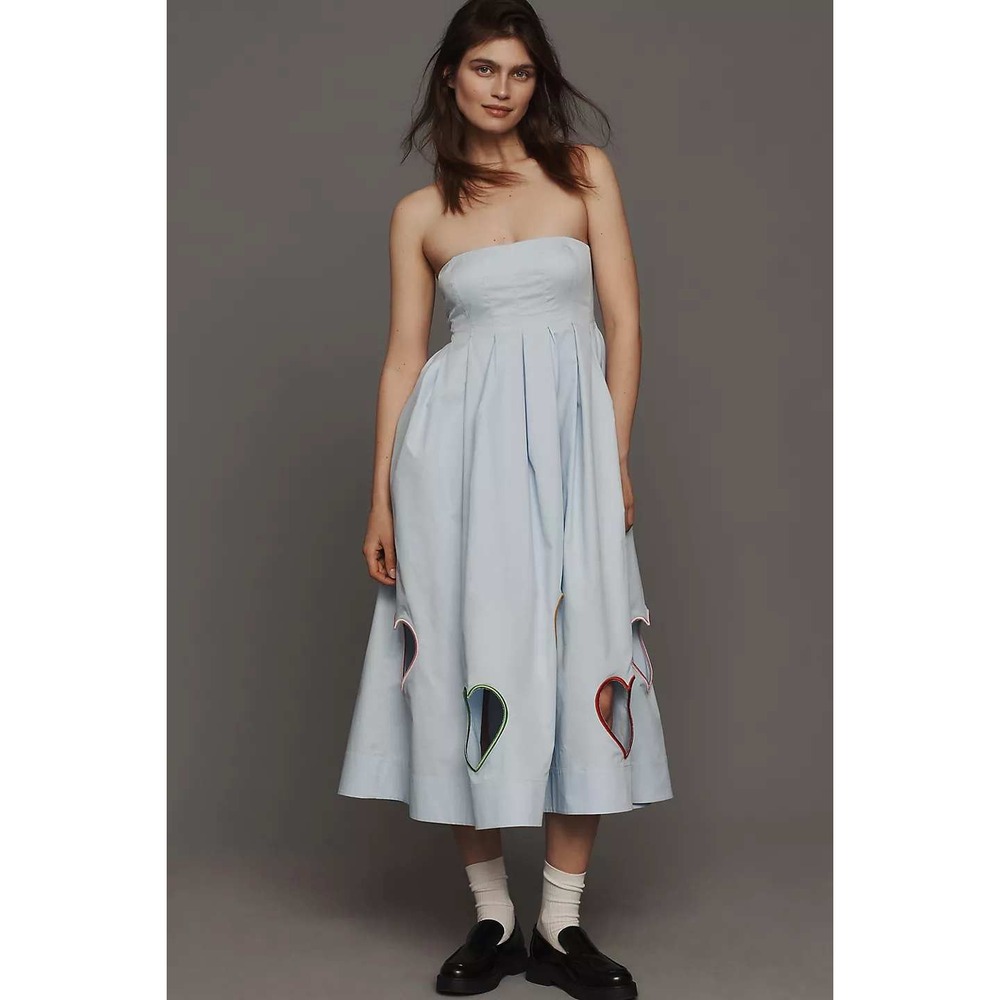Mare Mare Heart Cutout‎ Midi Dress Blue Size XS
